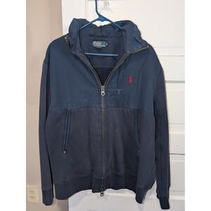 Rare Vintage POLO RALPH LAUREN Small Pony Full Zip Fleece Bomber Jacket 90s XL